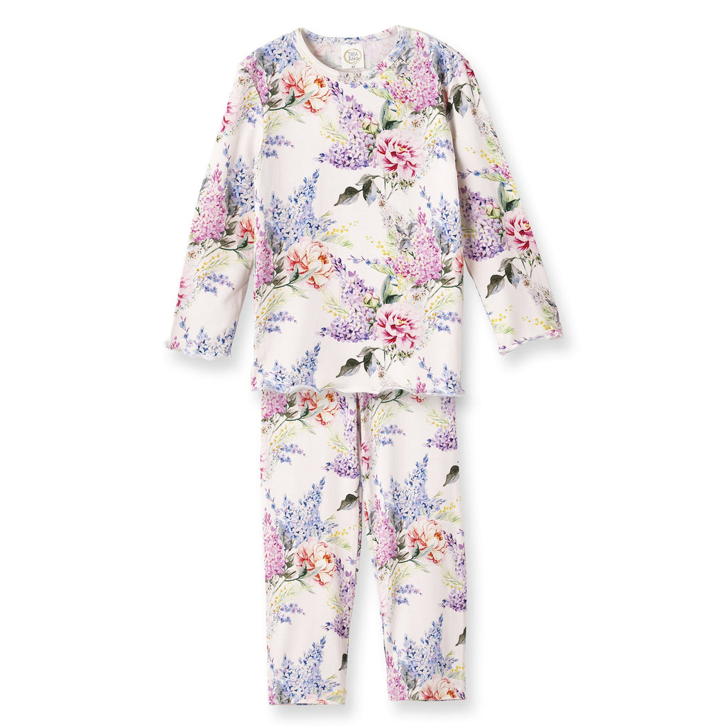 Dream Blossom Bamboo Kids Pajama Set with Floral Print